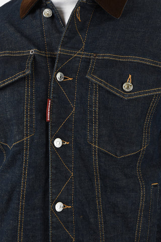 denim OVER  jacket with Veltev Detail