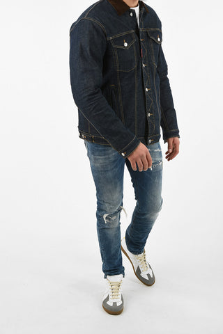 denim OVER  jacket with Veltev Detail