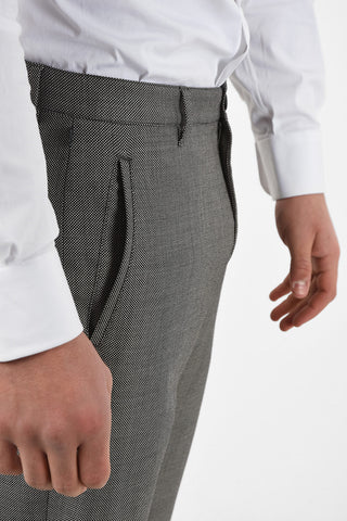 COLLEZIONI Hopsack belt loops pants