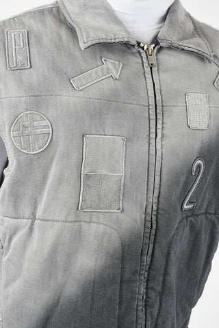 RED TAG Padded Denim Vest with Patches