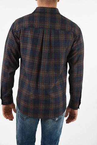 plaid spread collar shirt
