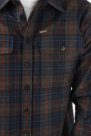 plaid spread collar shirt
