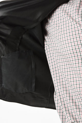 Leather Biker Jacket with Zip Closure