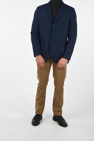 silk and cashmere side vents notch lapel 3-button blazer