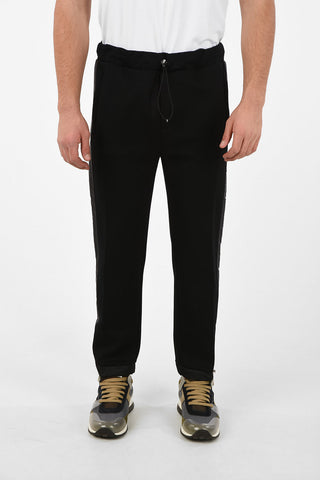drawstring waist piping pants