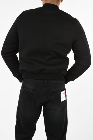 bomber ricamato con zip frontale