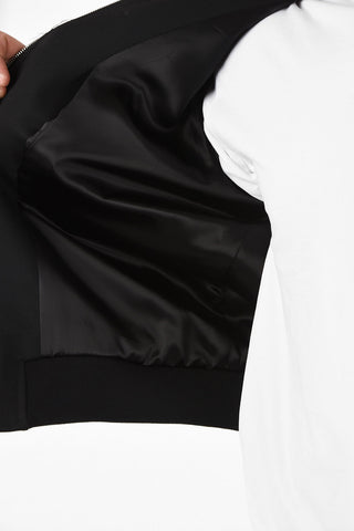 bomber ricamato con zip frontale