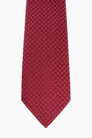Check-Embroidered Tie