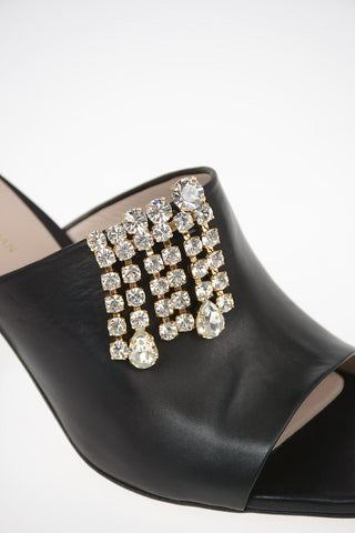 8 cm Leather THEONE Mules with Jewel Details