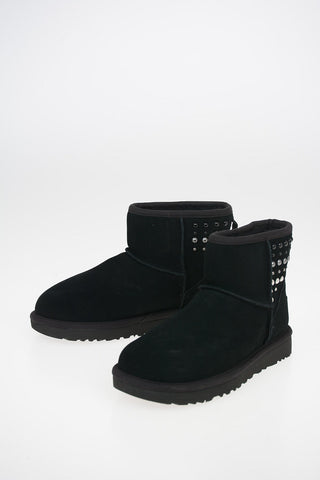 Suede Leather MINI PEARLS Ankle Boots