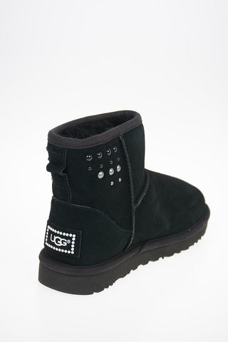 Suede Leather MINI PEARLS Ankle Boots