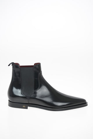 polished leather Chelsea boots