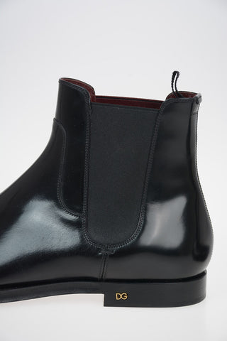 polished leather Chelsea boots