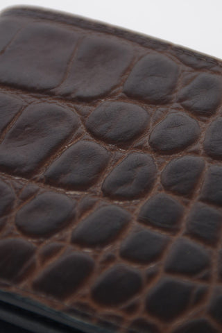 Croco Printed Leather Wallet 