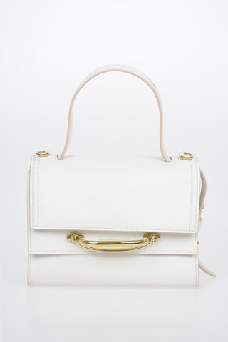 Leather THE STORY Top Handle Bag with Removable Shoulder Strap 