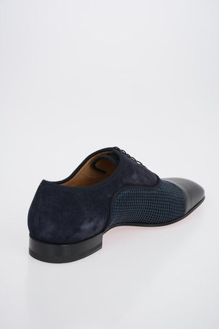 Suede Derby Shoes With Braided Straw Detail