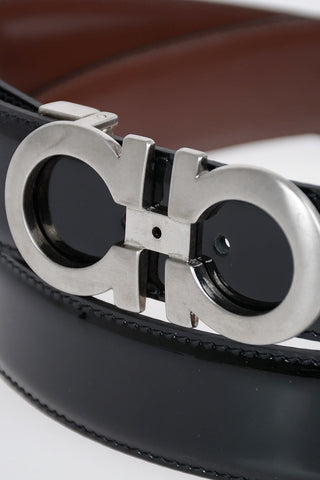 Leather and Patent Reversible Belt 3.5 cm 