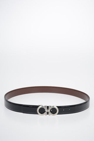 Leather and Patent Reversible Belt 3.5 cm 