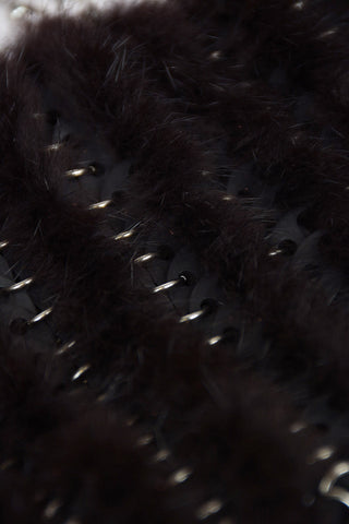 Rabbit Fur ICONIC Shoulder Bag with Adjustable Shoulder Chain