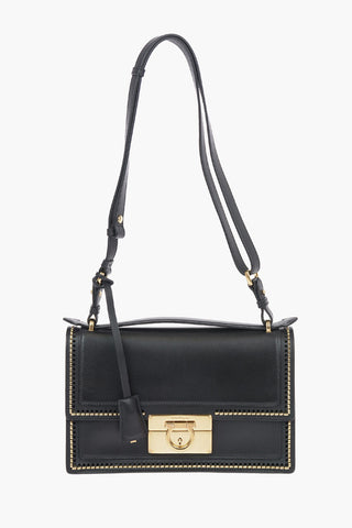 Leather AILEEN Shoulder Bag with Embroidered Trimmings