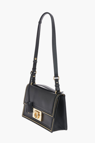 Leather AILEEN Shoulder Bag with Embroidered Trimmings