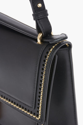 Leather AILEEN Shoulder Bag with Embroidered Trimmings