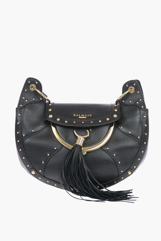 Leather DOMAINE FULL MOON Saddle Bag with Studs applied