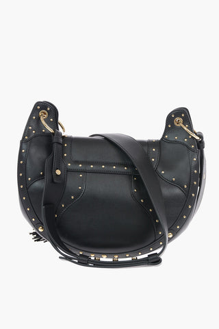Leather DOMAINE FULL MOON Saddle Bag with Studs applied