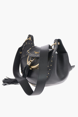 Leather DOMAINE FULL MOON Saddle Bag with Studs applied