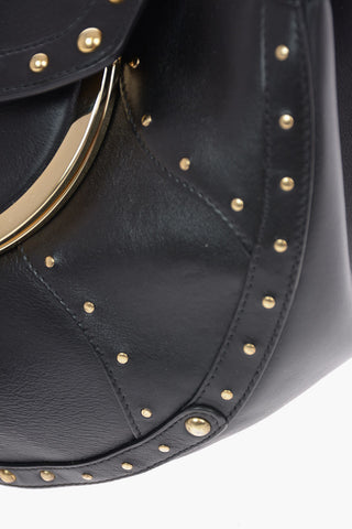 Leather DOMAINE FULL MOON Saddle Bag with Studs applied