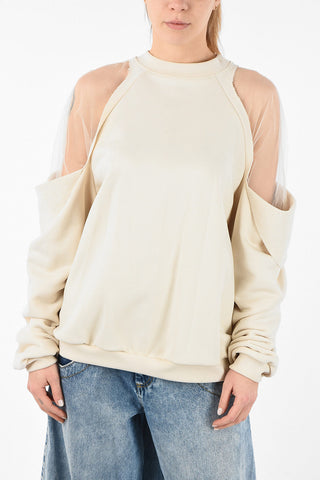 MM0 Cold Shoulder Crew-Neck Sweatshirt