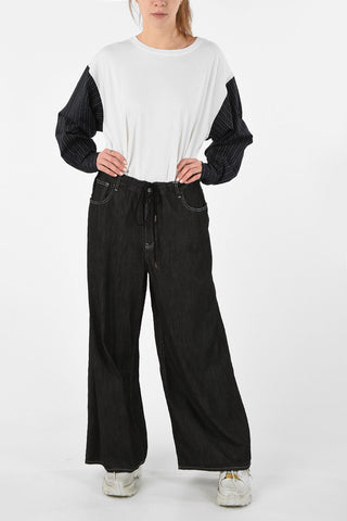 MM6 Drawstring Waist Baggy Jeans