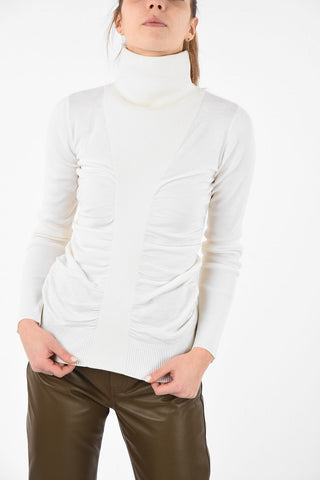 Drapped turtle-neck sweater
