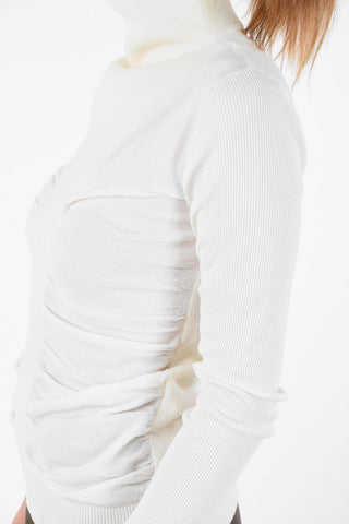 Drapped turtle-neck sweater
