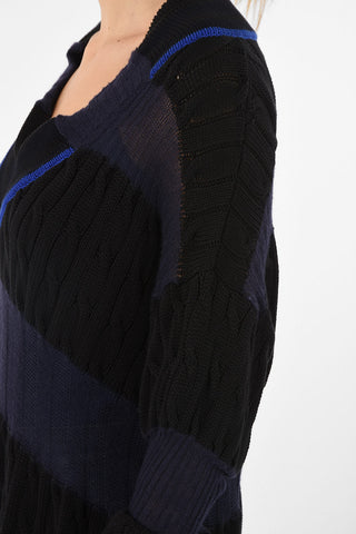 MM1 V-Neck Oversize Cable Knit Sweater