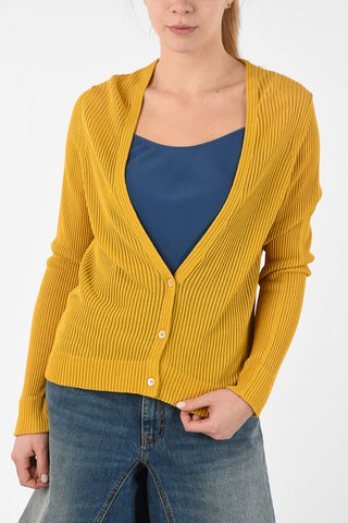 MM4 V-Neck Ribbed Cardigan