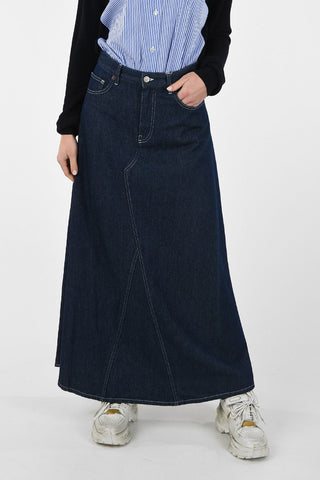 MM6 Gonna Maxi in Denim a Vita alta