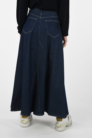 MM6 Gonna Maxi in Denim a Vita alta