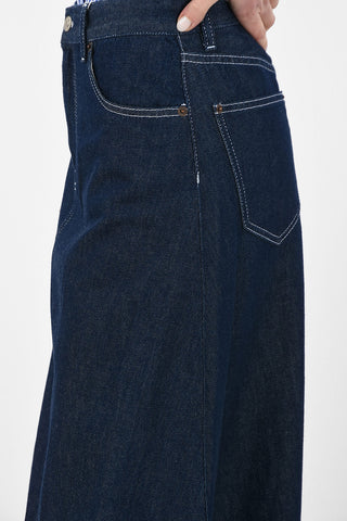 MM6 Gonna Maxi in Denim a Vita alta
