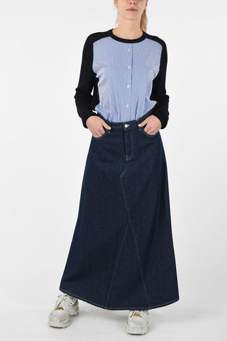 MM6 Gonna Maxi in Denim a Vita alta