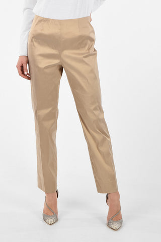 pantalone in seta con zip laterale