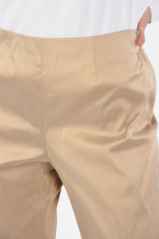 pantalone in seta con zip laterale