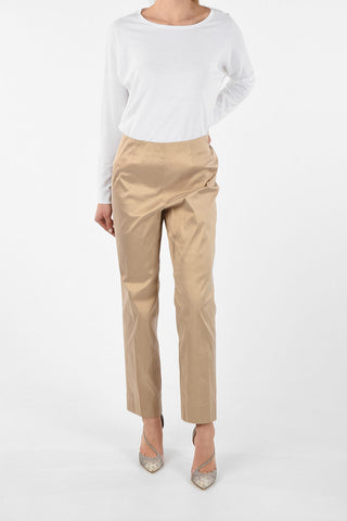 pantalone in seta con zip laterale