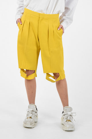 MM1 Vintage Effect Double Pleats Shorts
