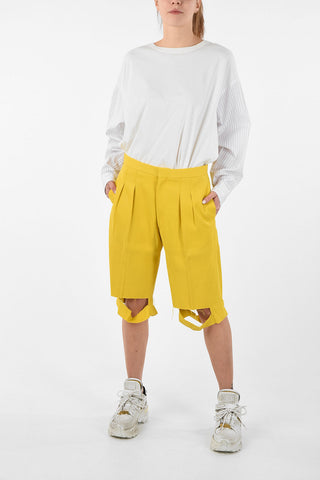 MM1 Vintage Effect Double Pleats Shorts