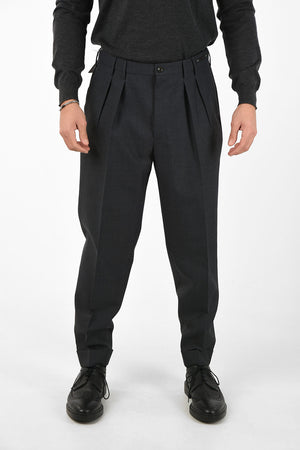ANIMAL AL Double Pleat Pants With Belt Loops 