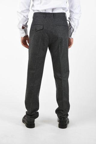 Virgin Wool Straight Pants With Hook Closure 