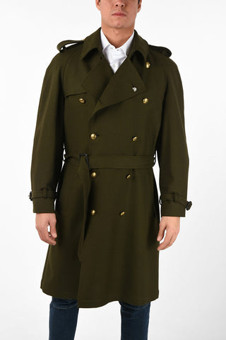 Wool Double Breasted Coat with Belt
