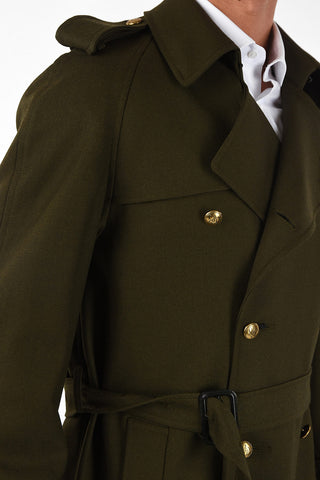 Wool Double Breasted Coat with Belt