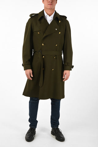 Wool Double Breasted Coat with Belt
